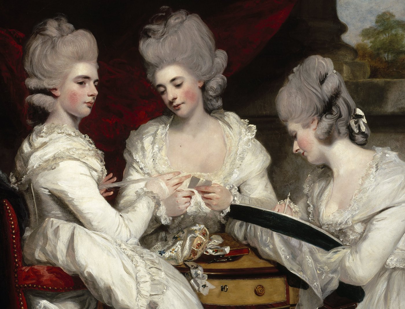 Прошлого века 18. Джошуа Рейнольдс the Ladies Waldegrave. Прически эпохи Марии Антуанетты. Рококо Франция 18 век.