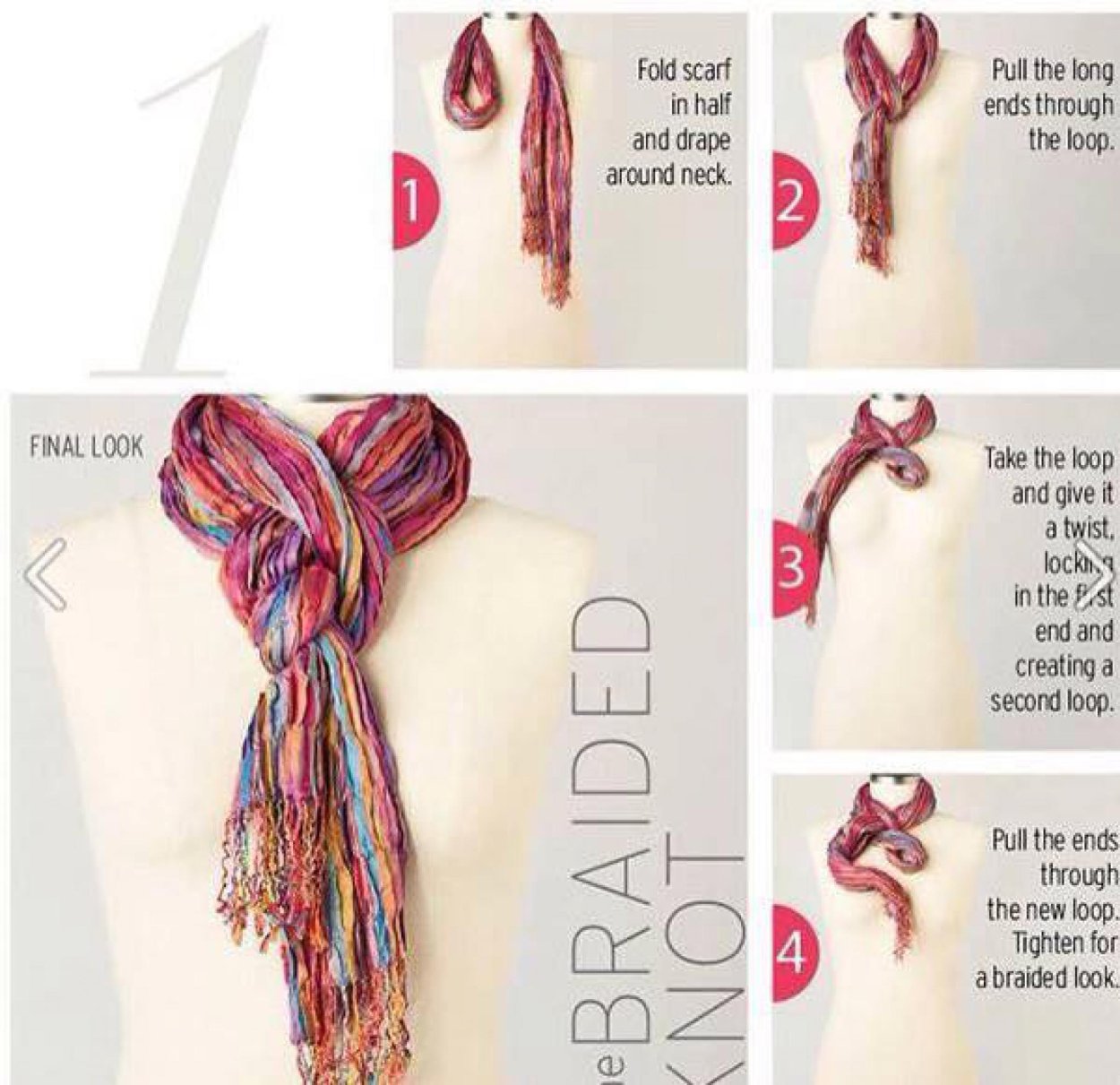 Красивый узел для шарфа