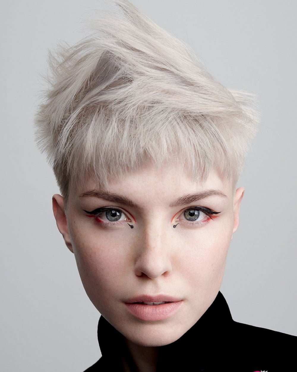 Short white hair