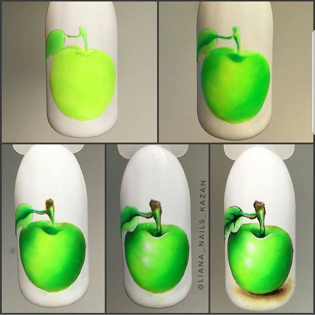 Рисование фруктов на ногтях
