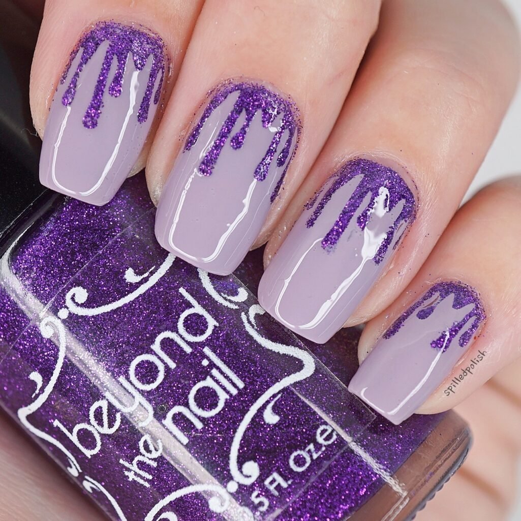 Фиолетовые ногти для подростков