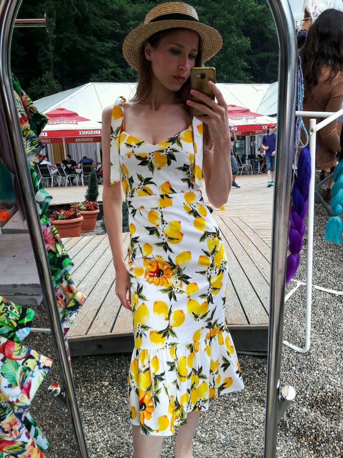 Платье желтое с цветами hm 2023 (80 фото)