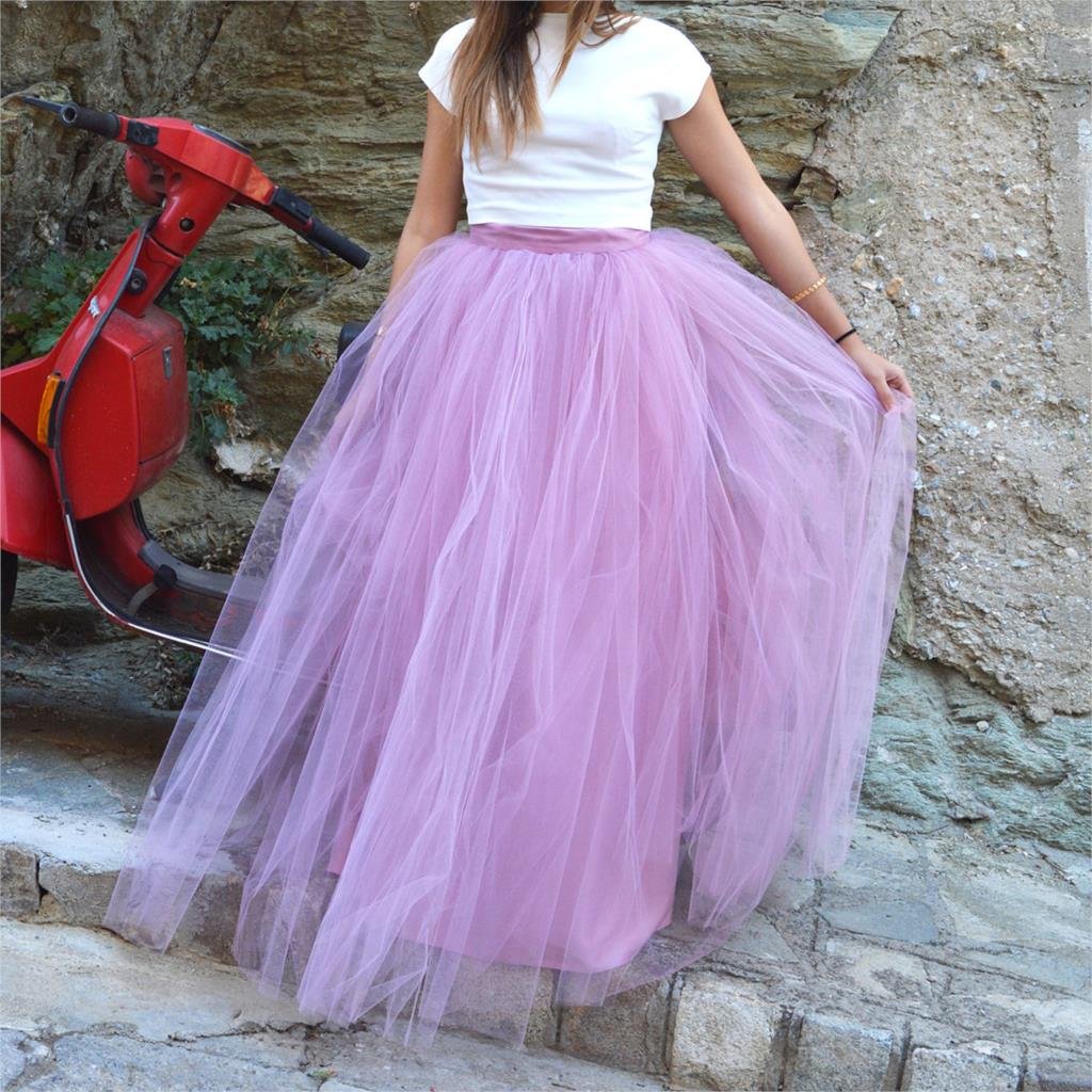 Фиолетовая пышная юбка