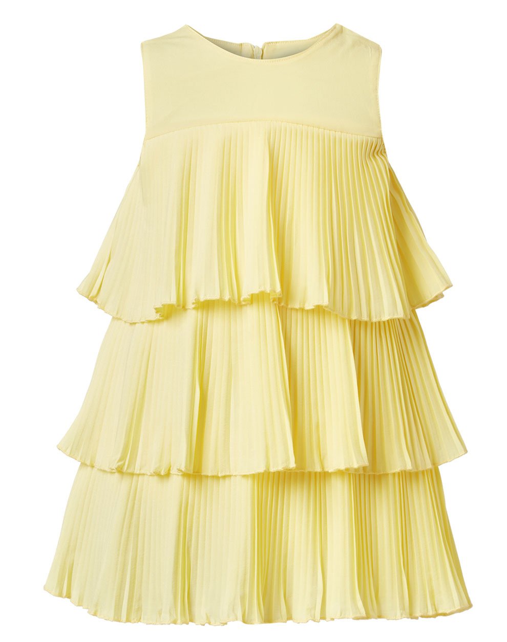 Желтое платье с воланами