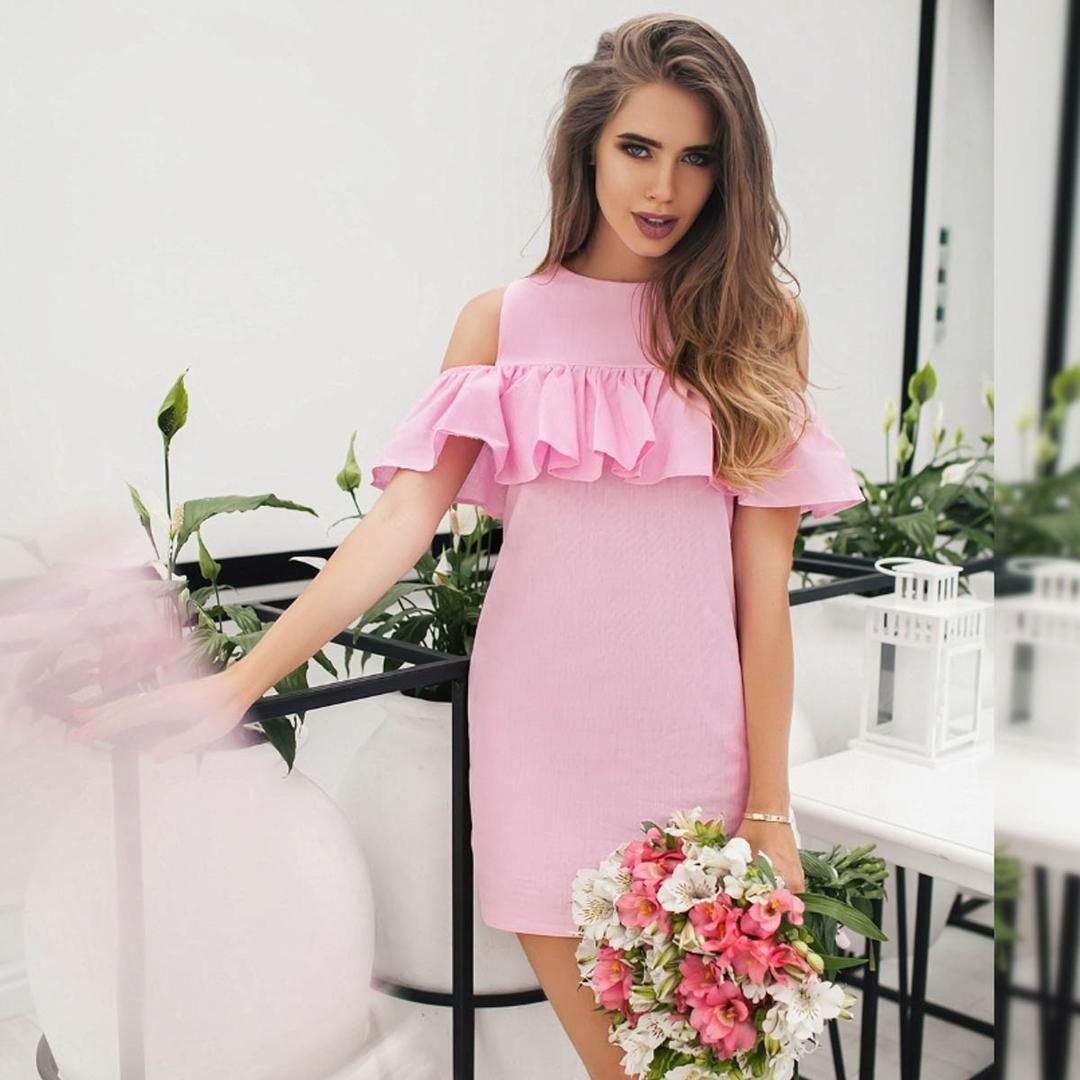 Серо розовое платье