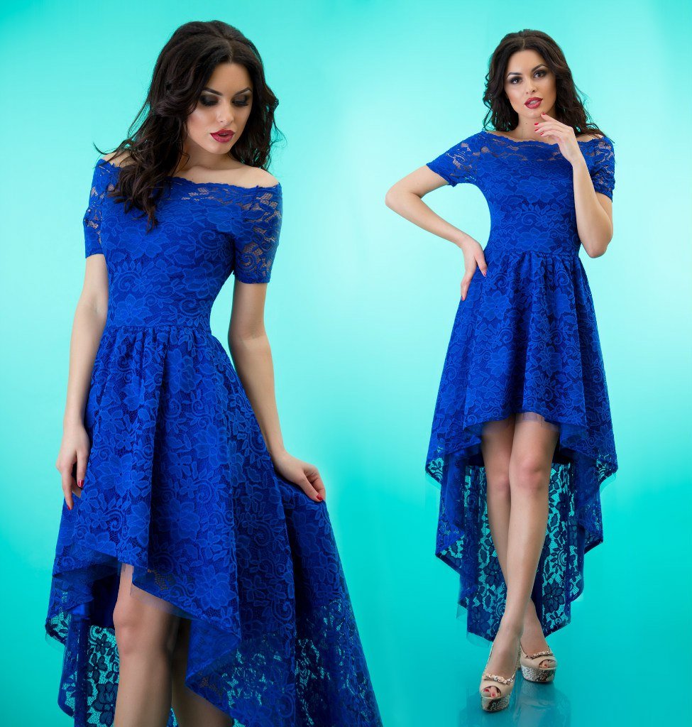 Красивое синее платье