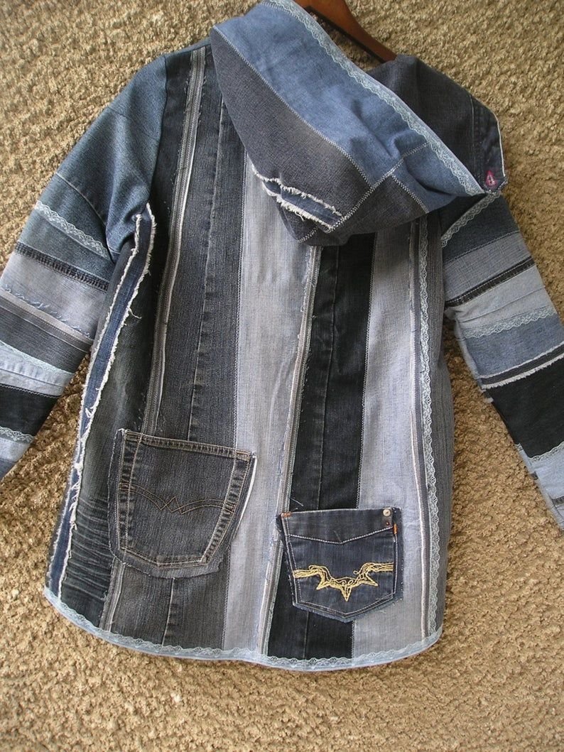 Куртка из джинсовых лоскутков