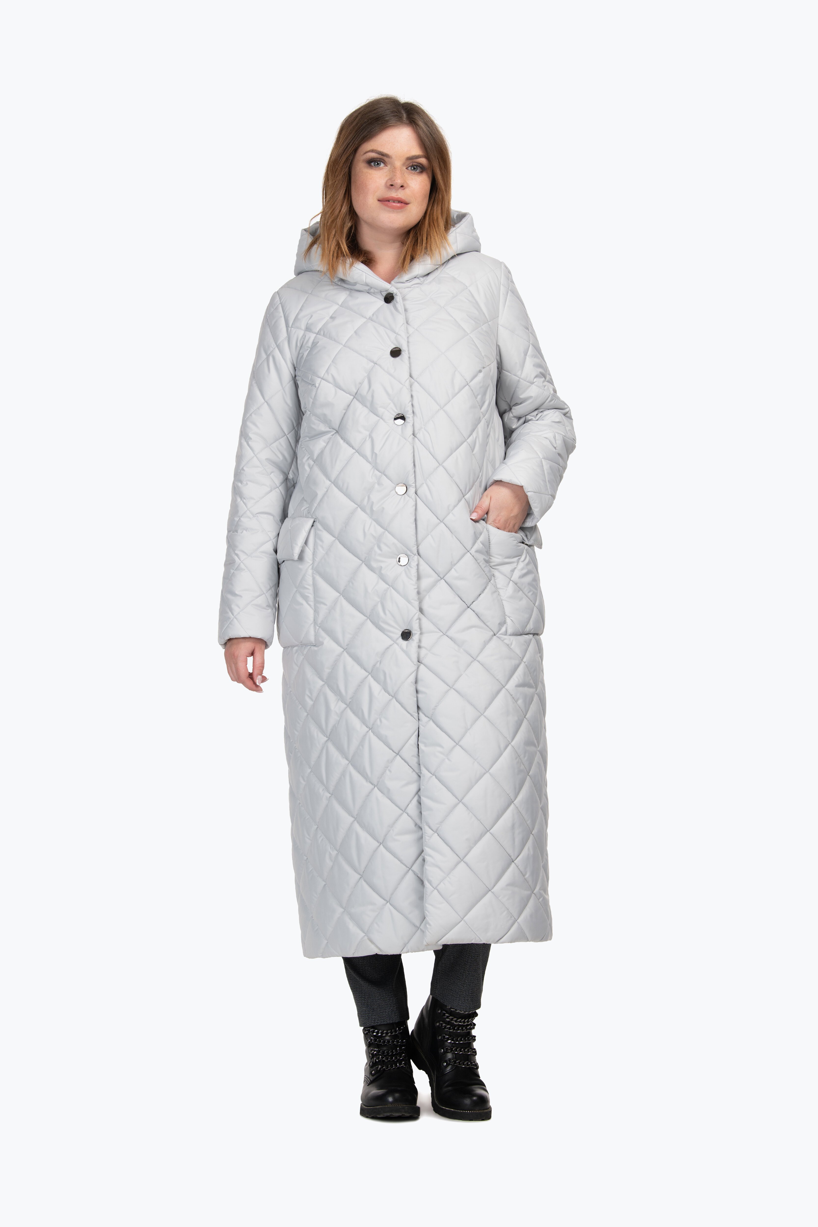 Пальто болоньевое стеганое женское демисезонное 56 размер