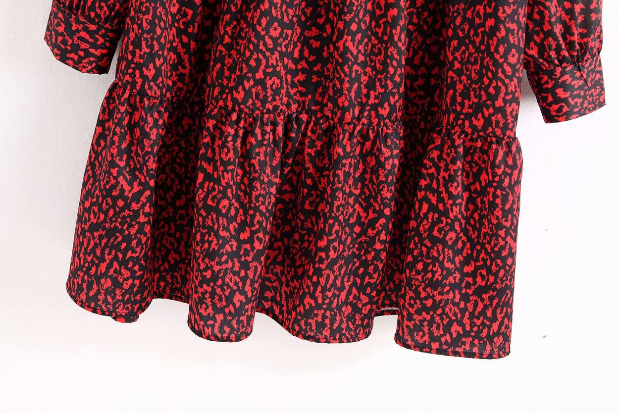 SHEIN красное платье леопард