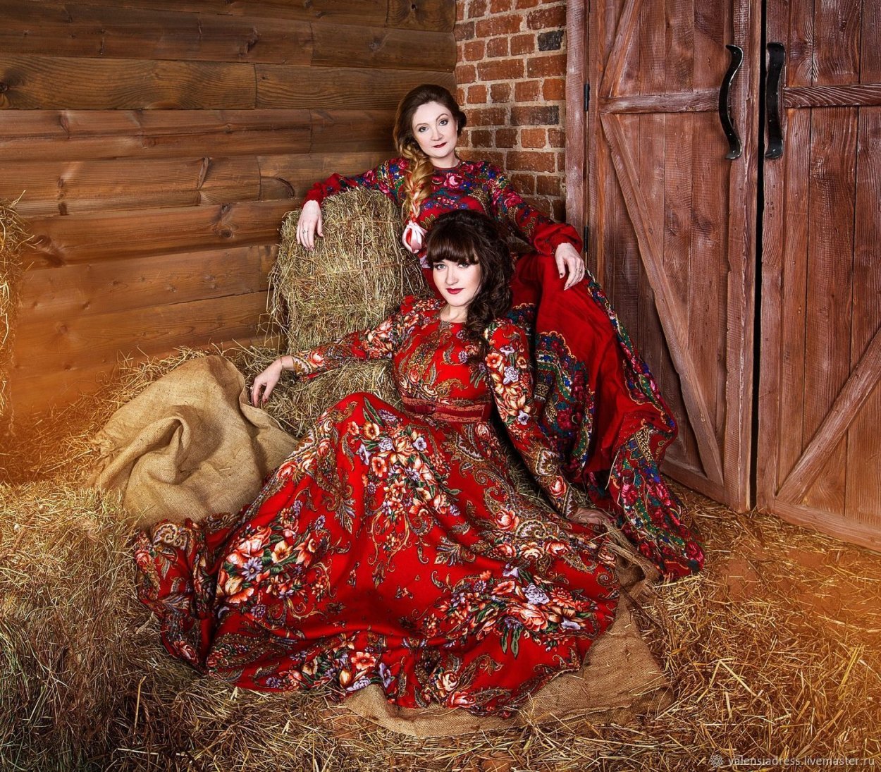 Платья из платков русский стиль