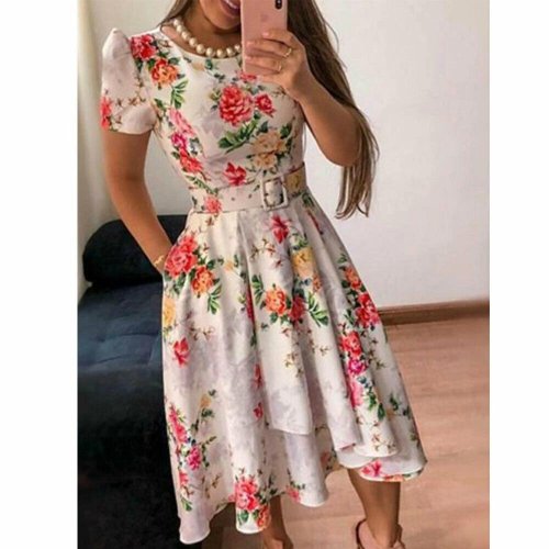 Летние платья с крупными цветами