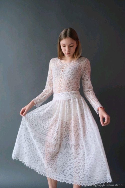 Белые ажурные платья