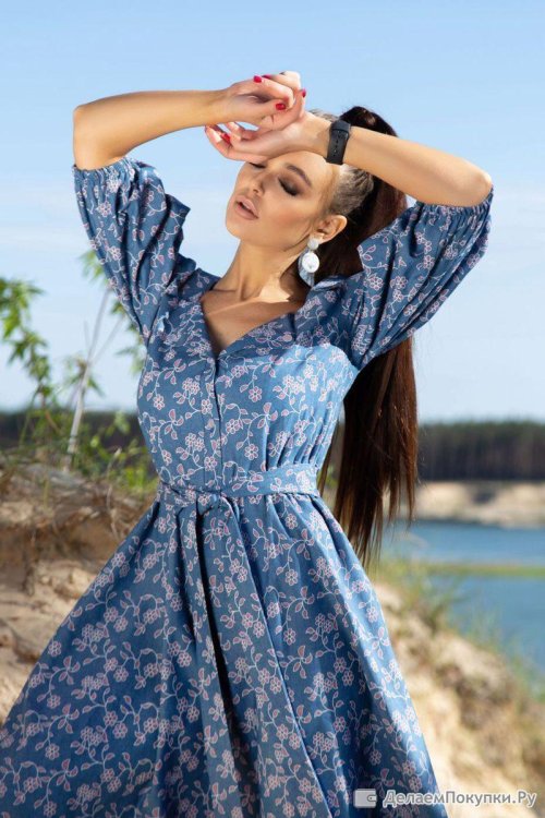 Синие летние платья